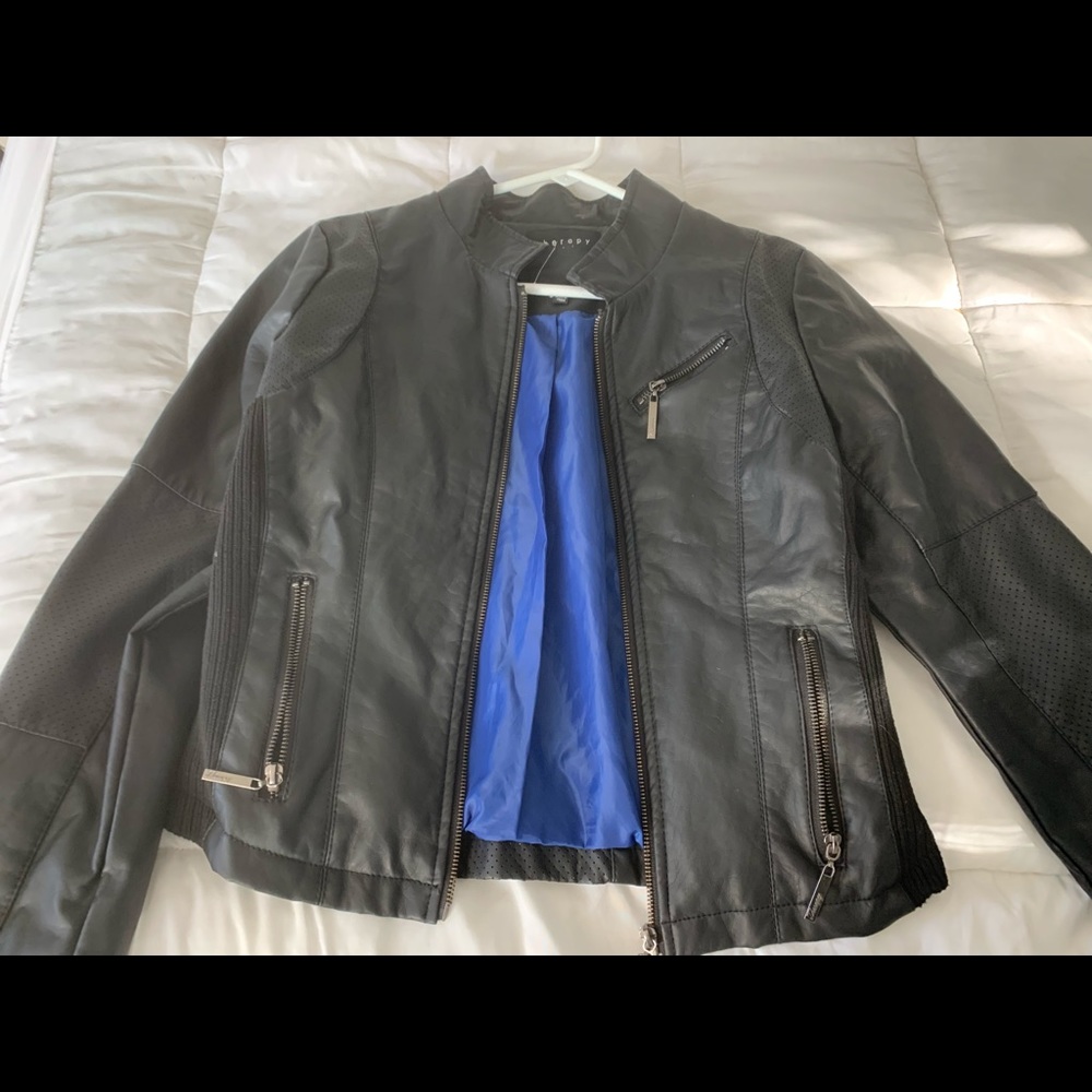 New Bad ASS Black Leatherlike Moto Jacket